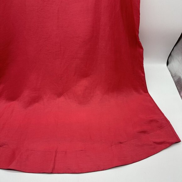 J. Jill Elliptical-Hem Size XLP Petite Strawberry Linen Blend A-Line Midi Dress - Picture 12 of 13